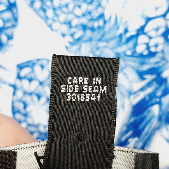 Alyx Pineapple Blue White Print Sleeveless Sheath Dress P6699 - Picture 7 of 12